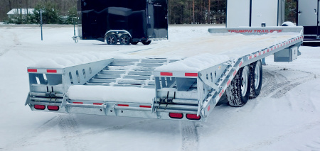 New 102X20+5 GALVANIZED DECKOVER EQUIPMENT TRAILER 7 K AXLES HYDRAULIC JACK PINTLE RING 2026 TRIUMPH