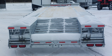 New 102X20+5 GALVANIZED DECKOVER EQUIPMENT TRAILER 7 K AXLES HYDRAULIC JACK PINTLE RING 2026 TRIUMPH