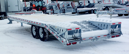 New 102X20+5 GALVANIZED DECKOVER EQUIPMENT TRAILER 7 K AXLES HYDRAULIC JACK PINTLE RING 2026 TRIUMPH