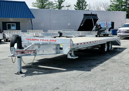 New 102X20+5 GALVANIZED DECKOVER EQUIPMENT TRAILER 7 K AXLES HYDRAULIC JACK PINTLE RING 2026 TRIUMPH