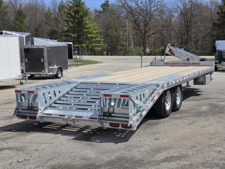 New 102X20+5 GALVANIZED DECKOVER EQUIPMENT TRAILER 7 K AXLES HYDRAULIC JACK PINTLE RING 2026 TRIUMPH