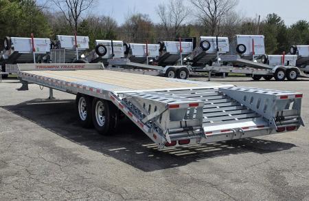 New 102X20+5 GALVANIZED DECKOVER EQUIPMENT TRAILER 7 K AXLES HYDRAULIC JACK PINTLE RING 2026 TRIUMPH