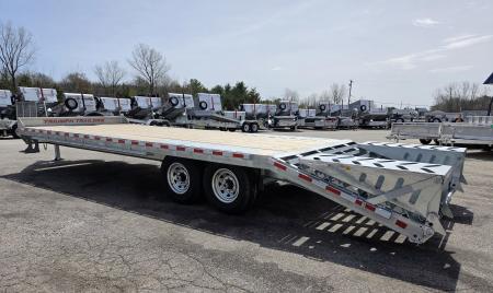 New 102X20+5 GALVANIZED DECKOVER EQUIPMENT TRAILER 7 K AXLES HYDRAULIC JACK PINTLE RING 2026 TRIUMPH