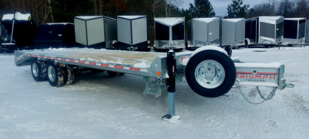New 102X20+5 GALVANIZED 16K AXLES HYDRAULIC JACK DECKOVER BUMPER PULL 2026 TRIUMPH