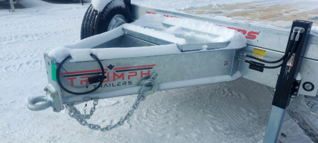 New 102X20+5 GALVANIZED 16K AXLES HYDRAULIC JACK DECKOVER BUMPER PULL 2026 TRIUMPH