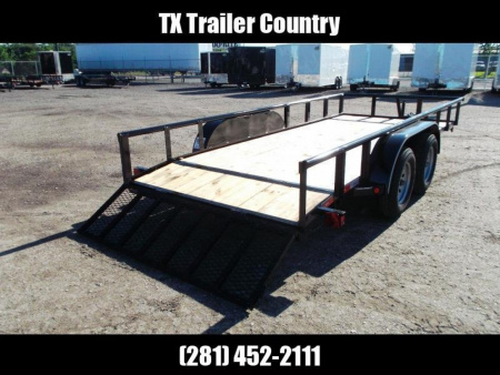 New 2026 Longhorn Trailers 83X20 Utility Trailer / Side by Side Trailer / 2ft Dovetail / 2ft Ramp Gate / Brakes / Pipetop