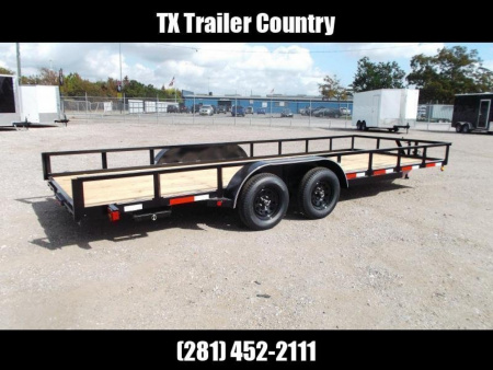 New 2026 Longhorn Trailers 83x20 Utility Trailer / 5ft Slide Out Ramps / Electric Brakes / LED's