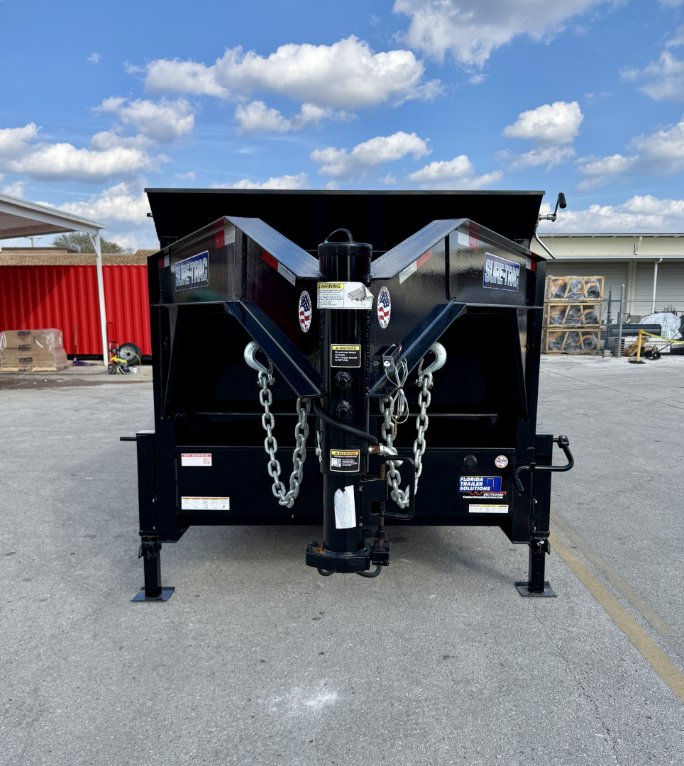 New 2025 Sure-Trac 82x16 HD Low Pro GN 16K 4' Sides Telescopic Dump Trailer