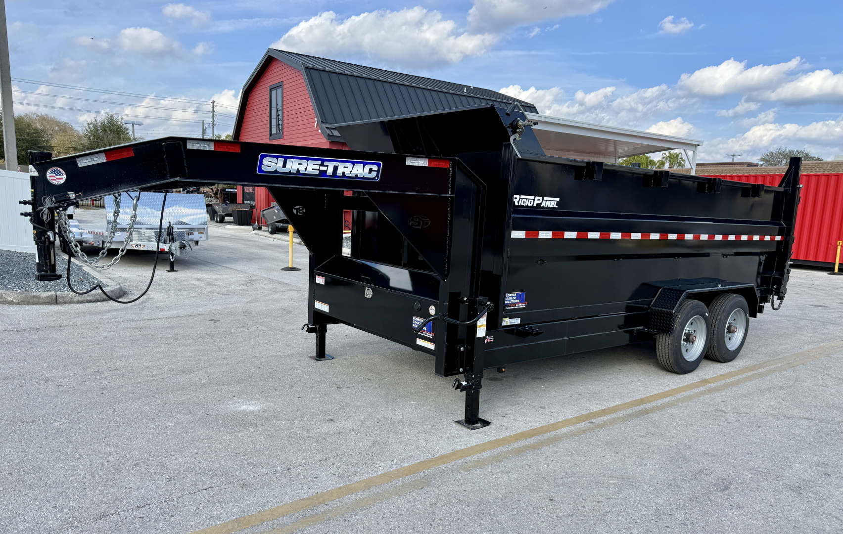New 2025 Sure-Trac 82x16 HD Low Pro GN 16K 4' Sides Telescopic Dump Trailer