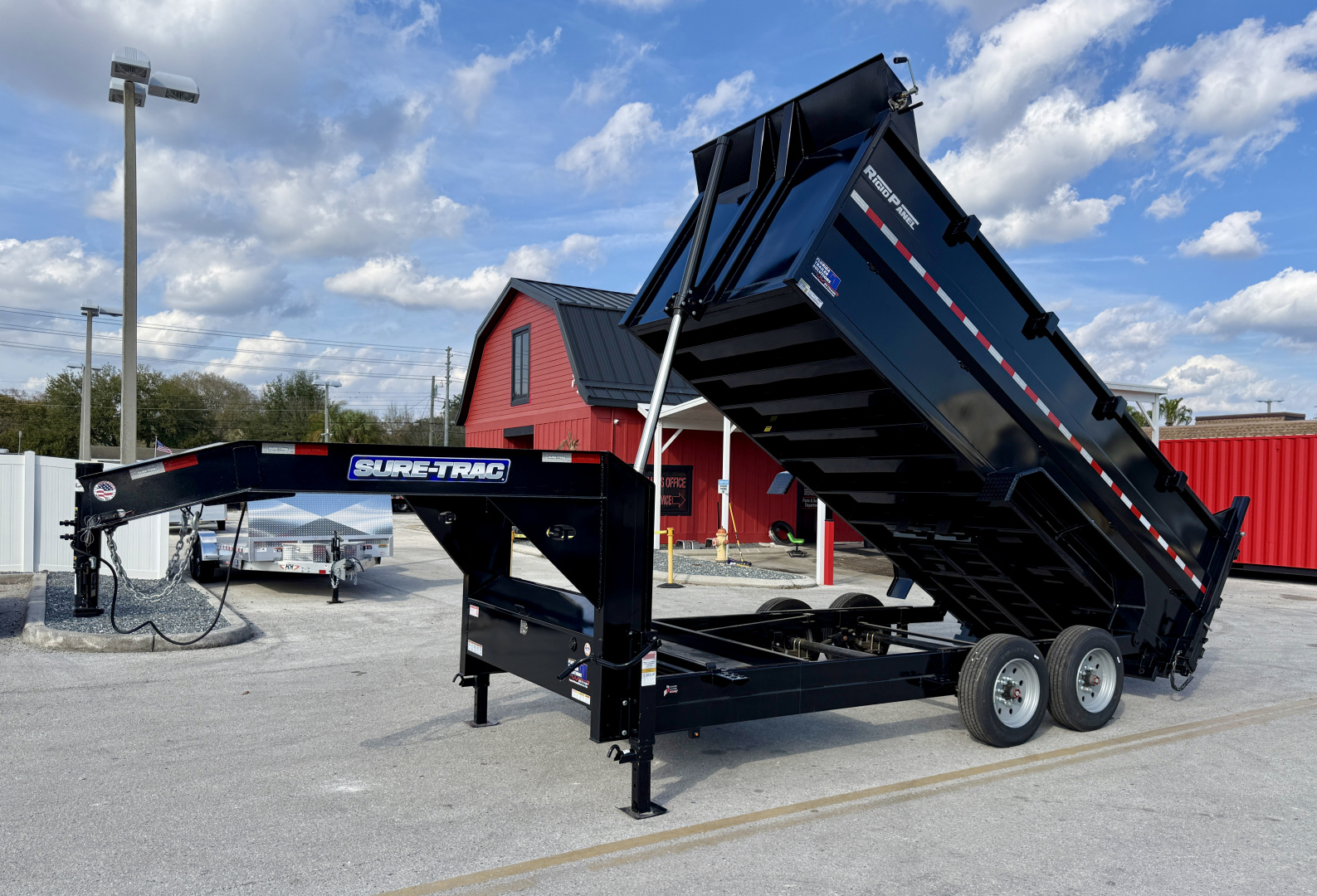 New 2025 Sure-Trac 82x16 HD Low Pro GN 16K 4' Sides Telescopic Dump Trailer