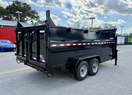 New 2025 Sure-Trac 82x16 HD Low Pro GN 16K 4' Sides Telescopic Dump Trailer