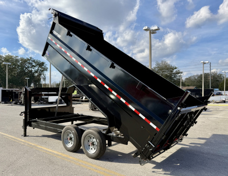 New 2025 Sure-Trac 82x16 HD Low Pro GN 16K 4' Sides Telescopic Dump Trailer