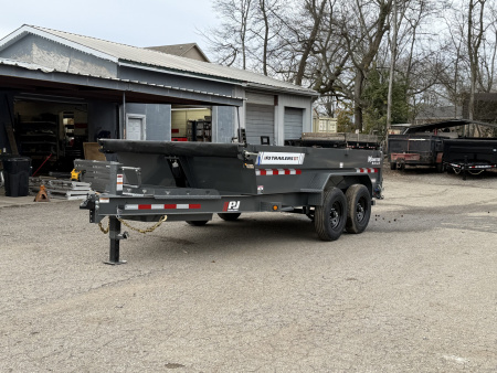 New 2026 PJ Trailers 83" x 14' Low-Pro Telescopic (DT1) 14K GVWR Dump Trailer