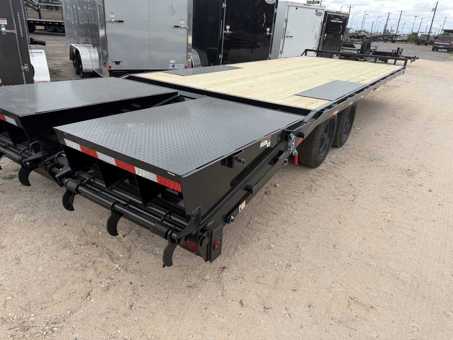New 2026 East Texas Trailers 102x25ft Bumper Pull Flatbed Trailer 16k