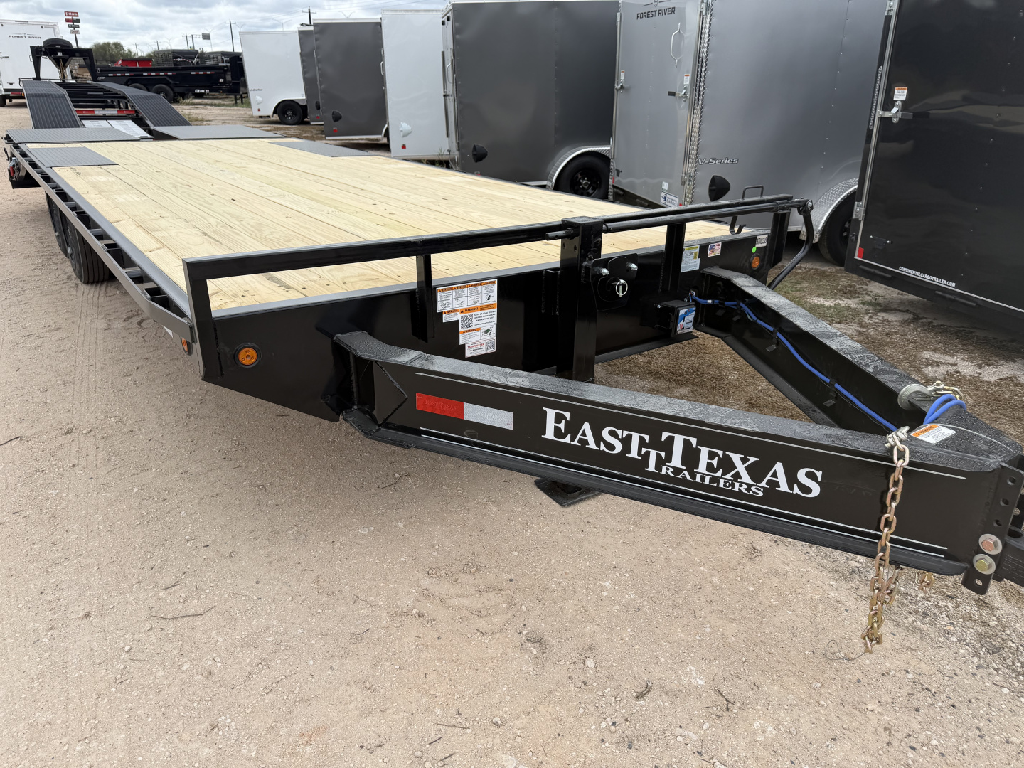 New 2026 East Texas Trailers 102x25ft Bumper Pull Flatbed Trailer 16k