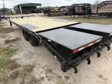 New 2026 East Texas Trailers 102x25ft Bumper Pull Flatbed Trailer 16k