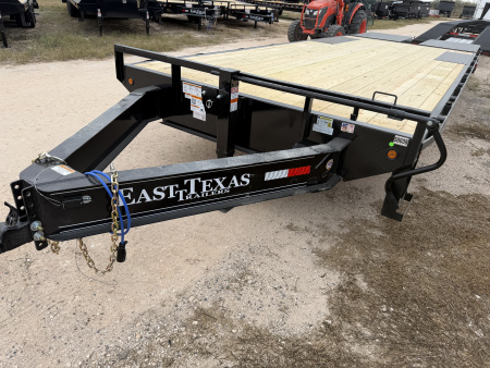 New 2026 East Texas Trailers 102x25ft Bumper Pull Flatbed Trailer 16k