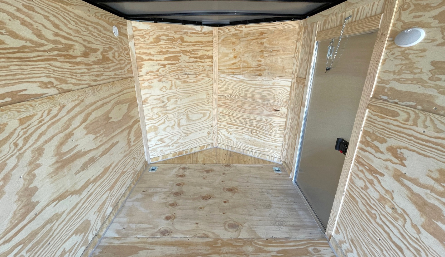 New 7x16 White Enclosed Cargo Trailer 6'6" Tall, 7,000 GVWR, Ramp Door, .080 Skin, Rear Light Spoiler