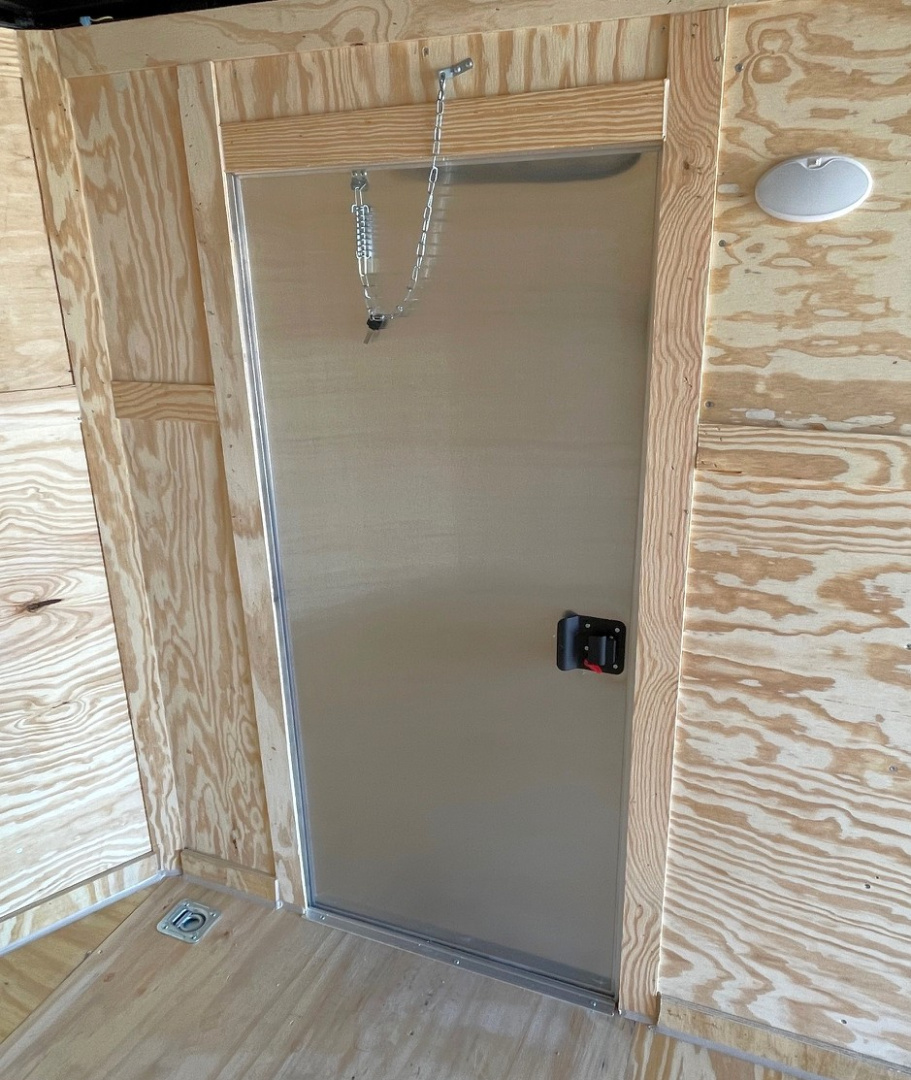 New 7x16 White Enclosed Cargo Trailer 6'6" Tall, 7,000 GVWR, Ramp Door, .080 Skin, Rear Light Spoiler