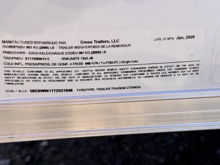 New 2026 Cross Trailers 4-6-1V Enclosed Barn Door 2K GVWR
