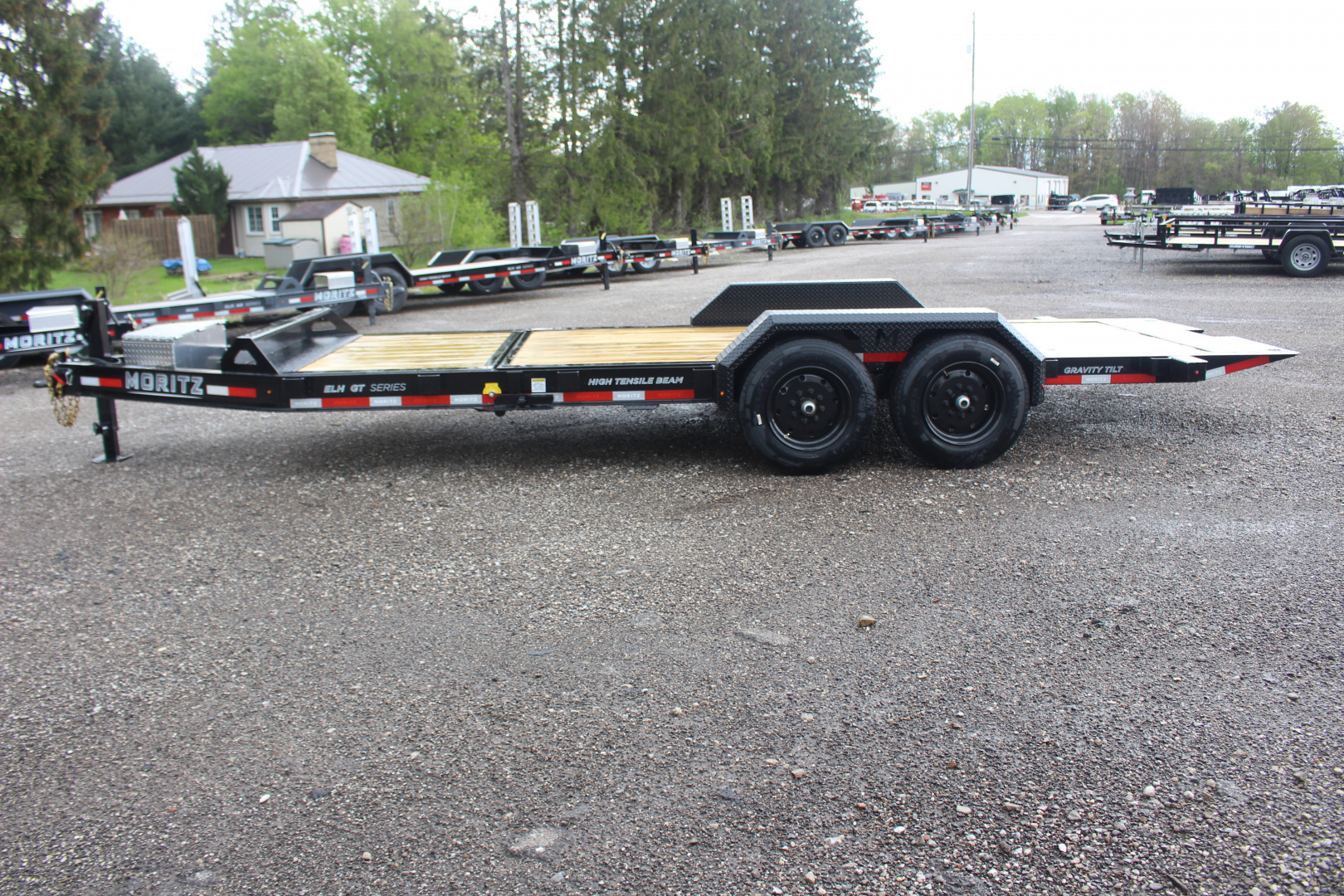 New 2026 Moritz 7' x 16' + 4' Low Pro - Gravity Tilt - Tilt Trailer - 16000# GVW