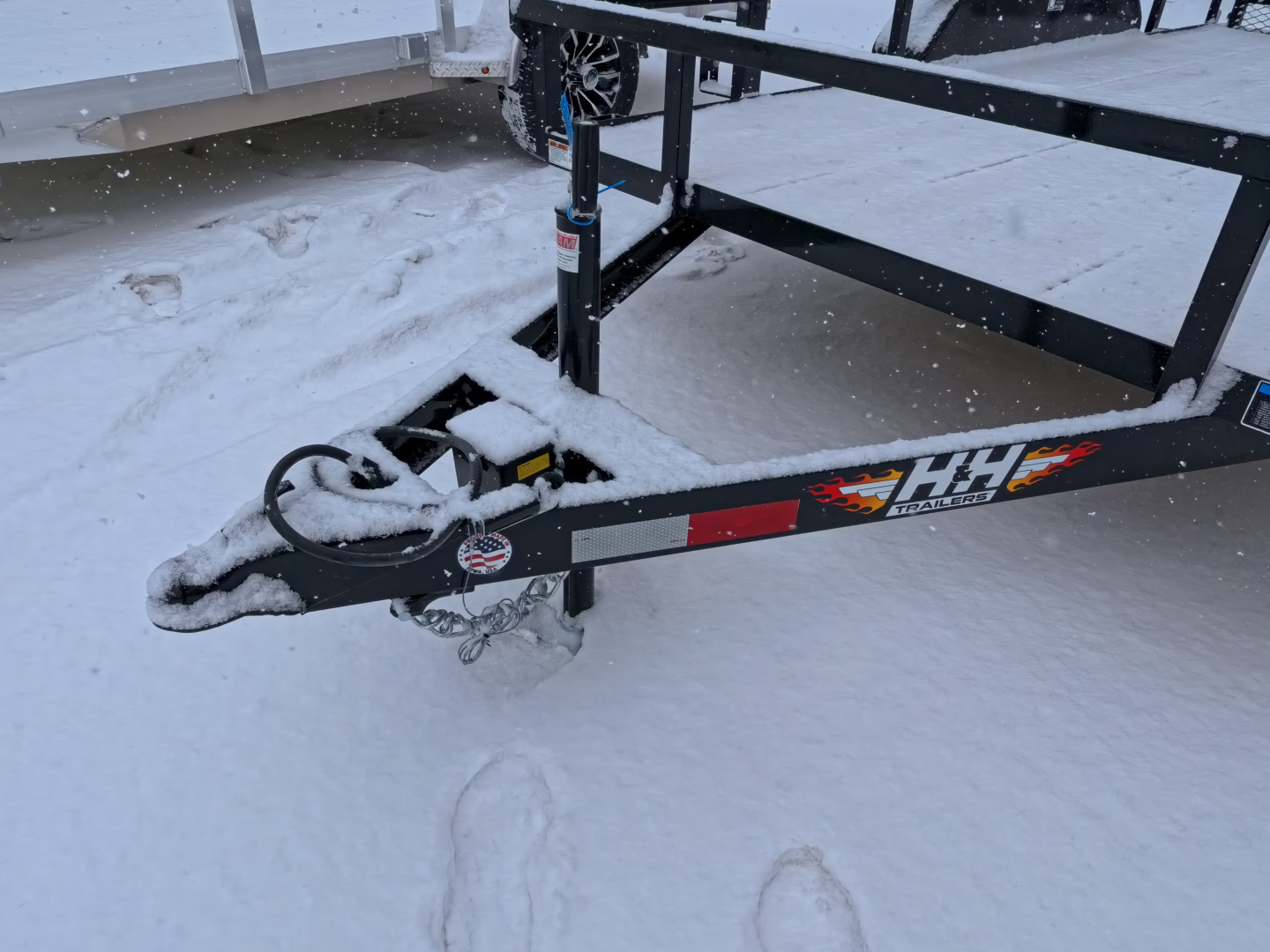 New 2026 H&H 82 x 14 Rail Side Utility -Tandem Axles with 7K GVWR, Ladder Style Gate/Ramp - Black