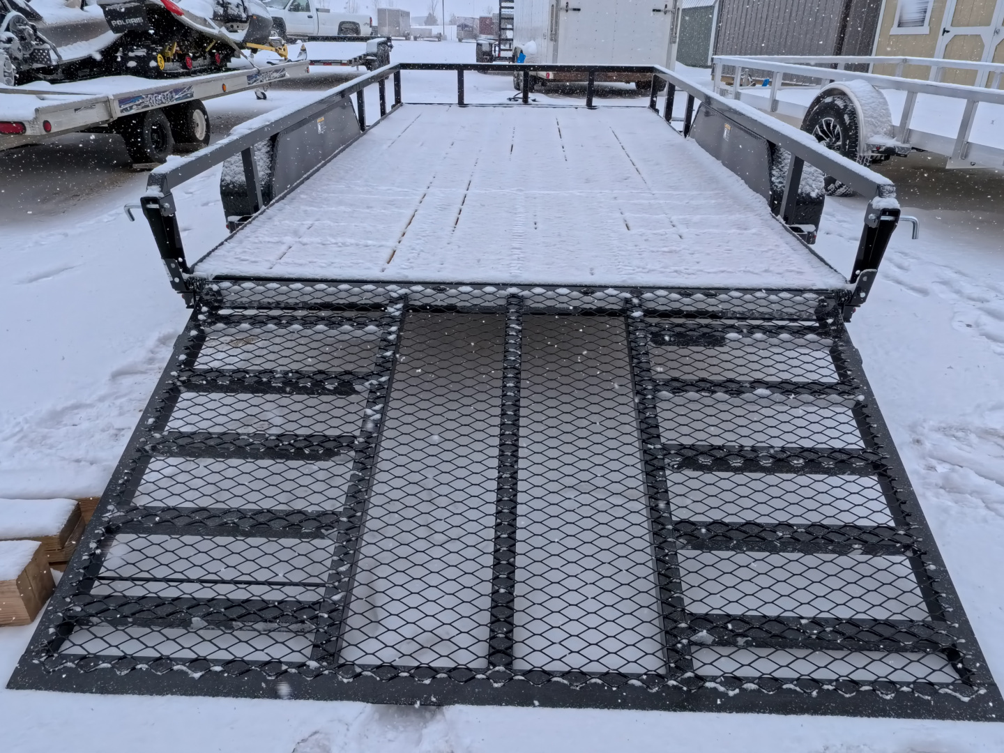 New 2026 H&H 82 x 14 Rail Side Utility -Tandem Axles with 7K GVWR, Ladder Style Gate/Ramp - Black