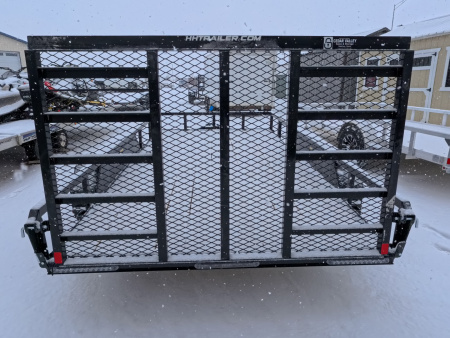 New 2026 H&H 82 x 14 Rail Side Utility -Tandem Axles with 7K GVWR, Ladder Style Gate/Ramp - Black