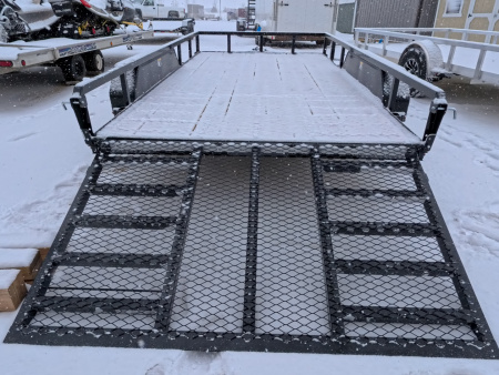 New 2026 H&H 82 x 14 Rail Side Utility -Tandem Axles with 7K GVWR, Ladder Style Gate/Ramp - Black