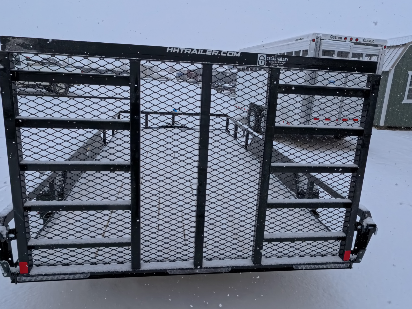 New 2026 H&H 82 x 14 Rail Side Utility -Tandem Axles with 7K GVWR, Ladder Style Gate/Ramp - Black