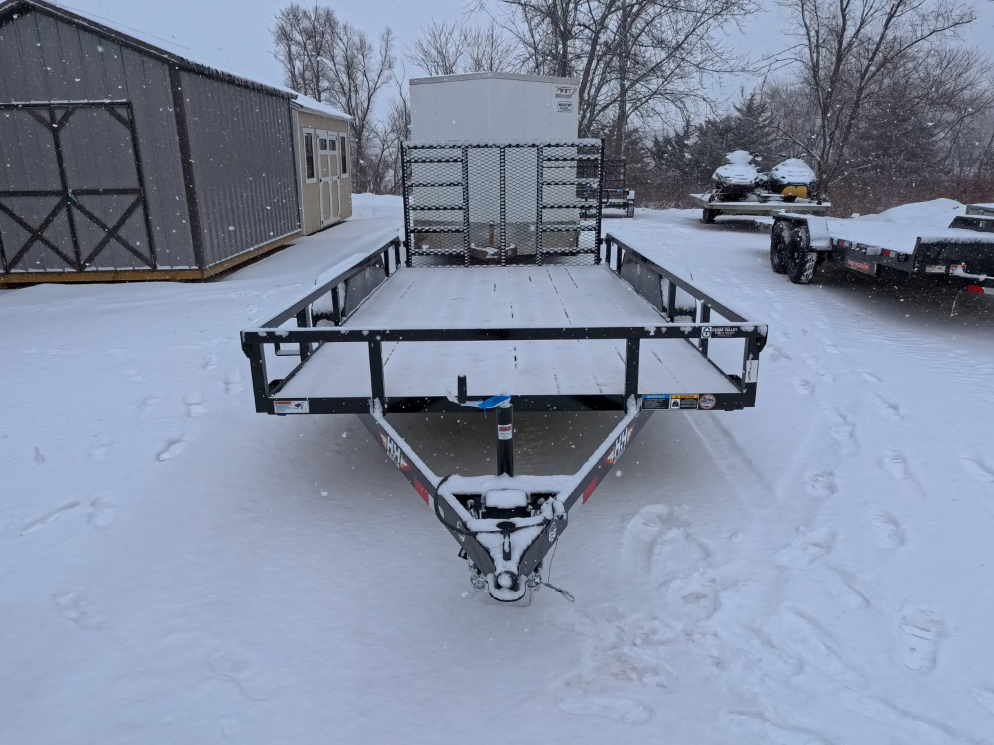 New 2026 H&H 82 x 14 Rail Side Utility -Tandem Axles with 7K GVWR, Ladder Style Gate/Ramp - Black