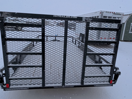 New 2026 H&H 82 x 14 Rail Side Utility -Tandem Axles with 7K GVWR, Ladder Style Gate/Ramp - Black