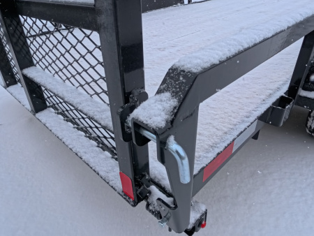 New 2026 H&H 82 x 14 Rail Side Utility -Tandem Axles with 7K GVWR, Ladder Style Gate/Ramp - Black