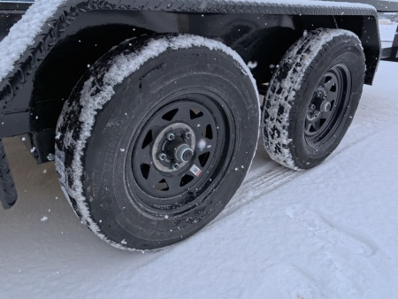 New 2026 H&H 82 x 14 Rail Side Utility -Tandem Axles with 7K GVWR, Ladder Style Gate/Ramp - Black