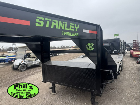 New Stanley Trailers 102X24 DRIVE OVER GOOSENECK 20K GVWR 10,000 AXLES MEGA RAMPS Equipment Trailer