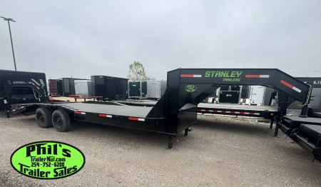 New Stanley Trailers 102X24 DRIVE OVER GOOSENECK 20K GVWR 10,000 AXLES MEGA RAMPS Equipment Trailer