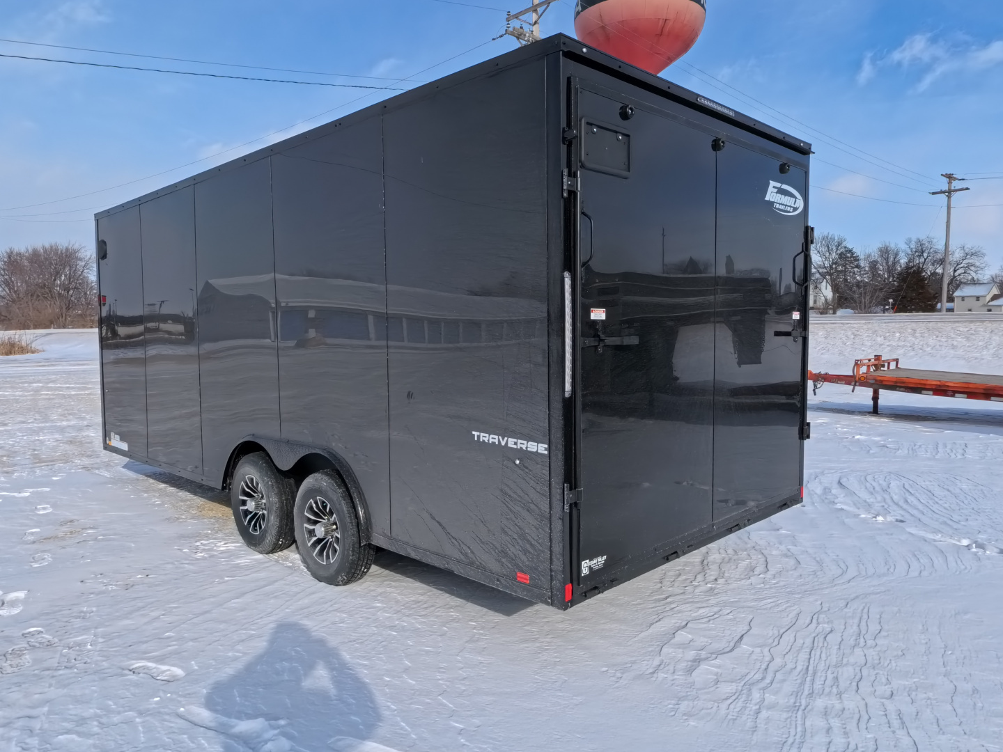 New 2026 Formula Trailers 8.5 x 20 x 7 Traverse Flat Top V-Nose Car Hauler 10k, Aluminum Rims, 16" OC Wall Posts, Composite Black, Extended Hitch with Coupler Cargo / Enclosed Trailer