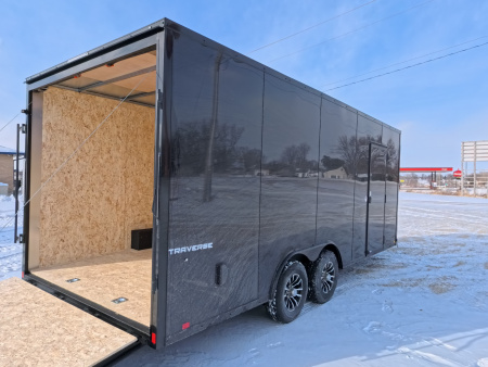 New 2026 Formula Trailers 8.5 x 20 x 7 Traverse Flat Top V-Nose Car Hauler 10k, Aluminum Rims, 16" OC Wall Posts, Composite Black, Extended Hitch with Coupler Cargo / Enclosed Trailer