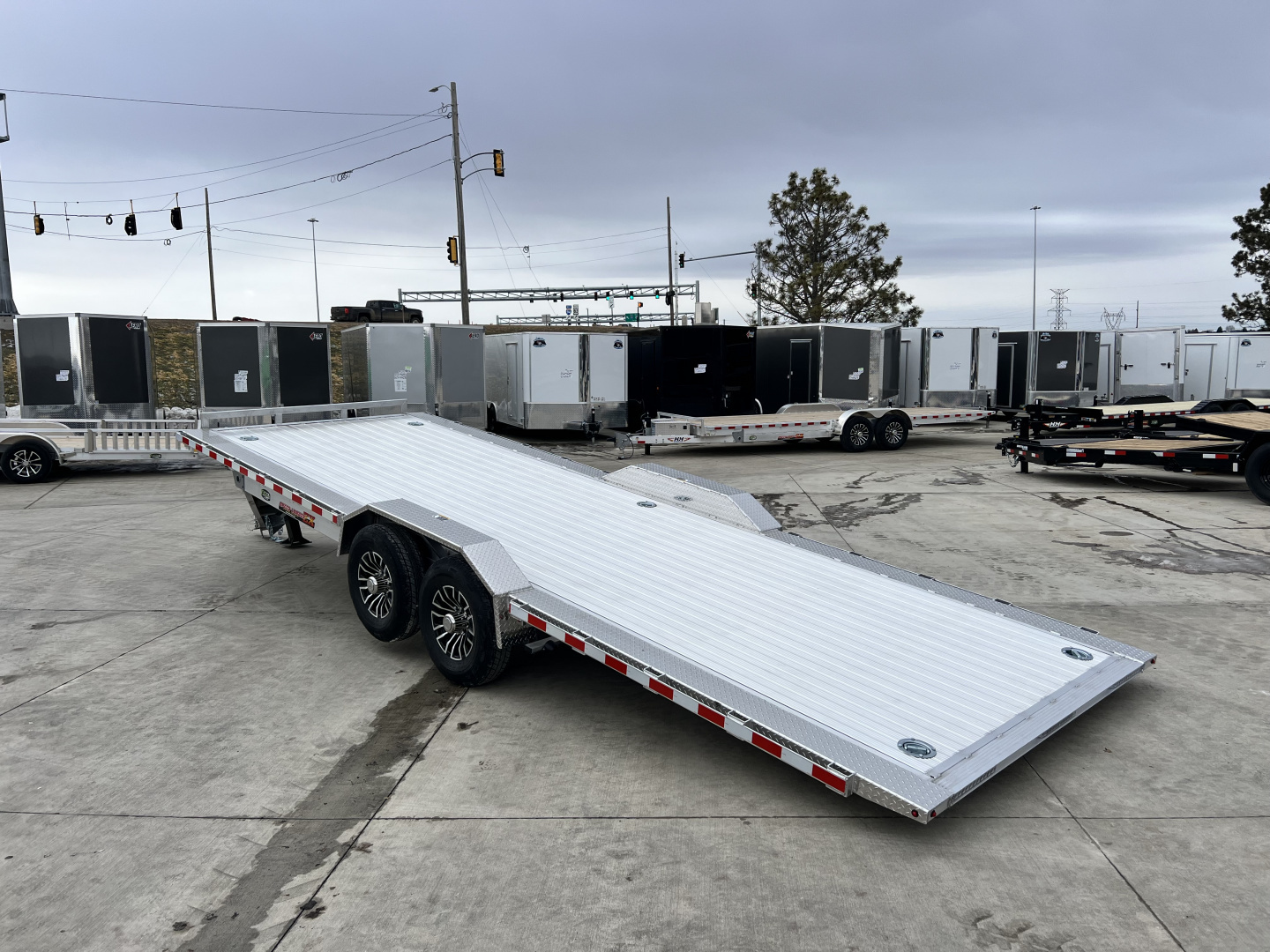 New NEW 2026 H&H Speedloader 14K 102" wide ALUMINUM 24’ POWER TILTbed flatbed Trailer