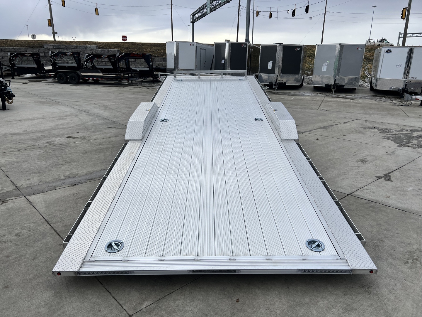 New NEW 2026 H&H Speedloader 14K 102" wide ALUMINUM 24’ POWER TILTbed flatbed Trailer