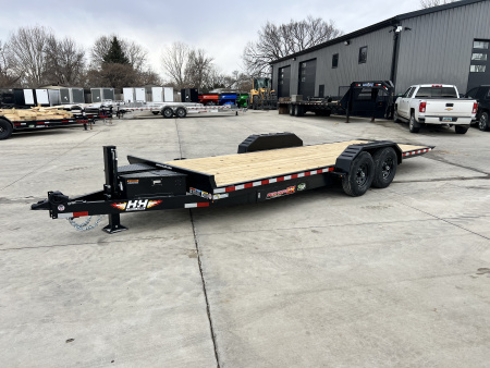 New NEW 2026 H&H 14K Low Pro Speedloader 22’ POWER TILTbed flatbed Trailer 2-7000 lb axles =14K Hydraulic JACK