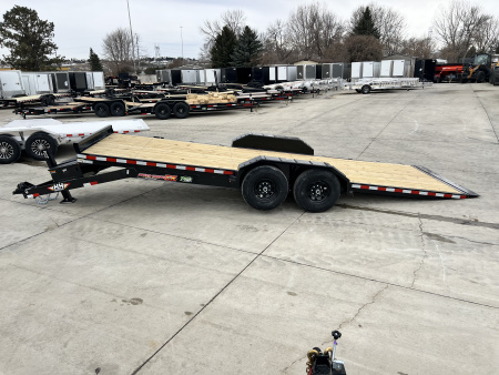 New NEW 2026 H&H 14K Low Pro Speedloader 22’ POWER TILTbed flatbed Trailer 2-7000 lb axles =14K Hydraulic JACK
