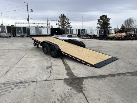 New NEW 2026 H&H 14K Low Pro Speedloader 22’ POWER TILTbed flatbed Trailer 2-7000 lb axles =14K Hydraulic JACK