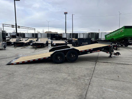 New NEW 2026 H&H 14K Low Pro Speedloader 22’ POWER TILTbed flatbed Trailer 2-7000 lb axles =14K Hydraulic JACK