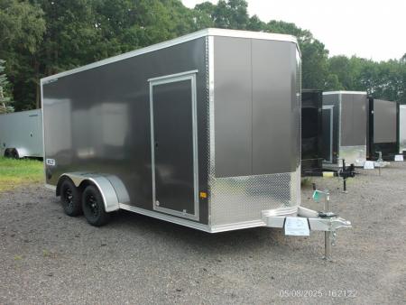 New EXAMPLE/ ALCOM Brand Aluminum Frame 7X16 enclosed cargo trailer, MODEL XLT716-7K, ID#152300