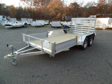 New ALCOM Cargo-Pro Open Car Trailer, NEW Model EOCH7X18-7K-A  Aluminum Frame, Aluminum Deck, Leaf Spring Axles, New Price! $6,995.00 #155850