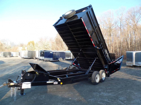 New Dump Trailer 6' X 12', 9,990 GVWR, Ramps, Tarp, 2 Piston  #238281