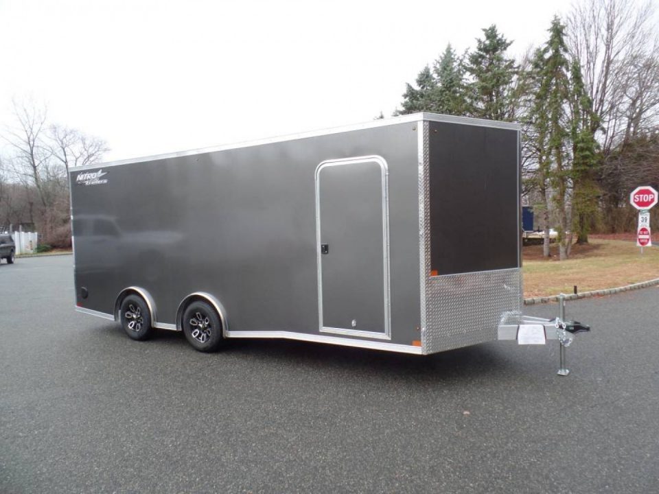New EXAMPLE / Enclosed Car Trailer, 8.5X20 with 9,990 GVWR, Big Escape Door removable Fender, Finished Interior, Torflex Axles,