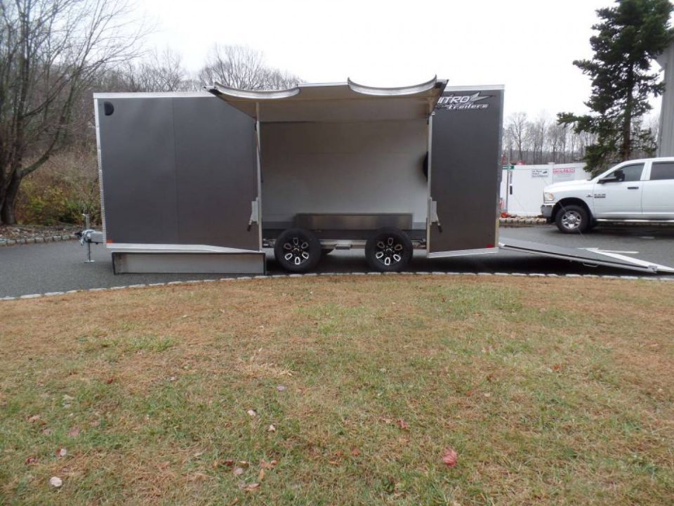New EXAMPLE / Enclosed Car Trailer, 8.5X20 with 9,990 GVWR, Big Escape Door removable Fender, Finished Interior, Torflex Axles,