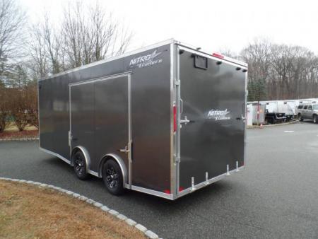 New EXAMPLE / Enclosed Car Trailer, 8.5X20 with 9,990 GVWR, Big Escape Door removable Fender, Finished Interior, Torflex Axles,